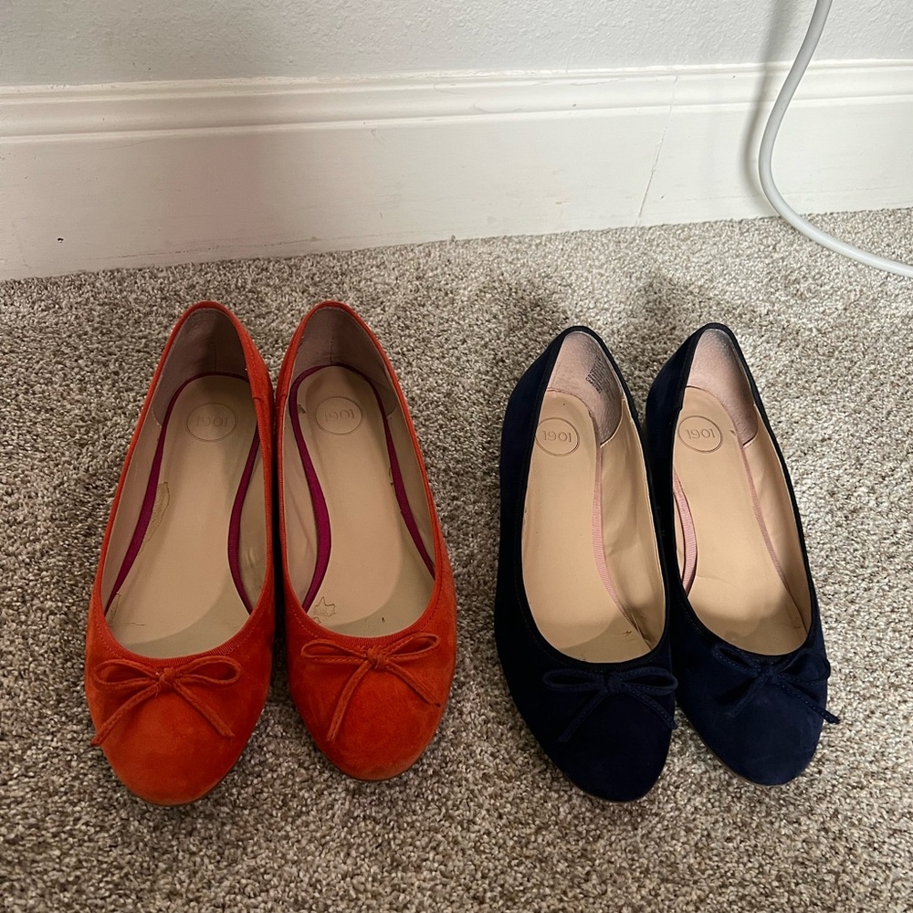 GUC 1901 by Nordstrom Bryan Flats Orange & Navy Blue Size 8